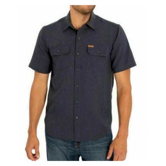 Orvis Other - Orvis Short Sleeve  Woven Tech‎ Button Up Shirt  Mens 2XL Navy Blue Outdoor